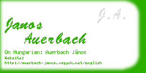 janos auerbach business card